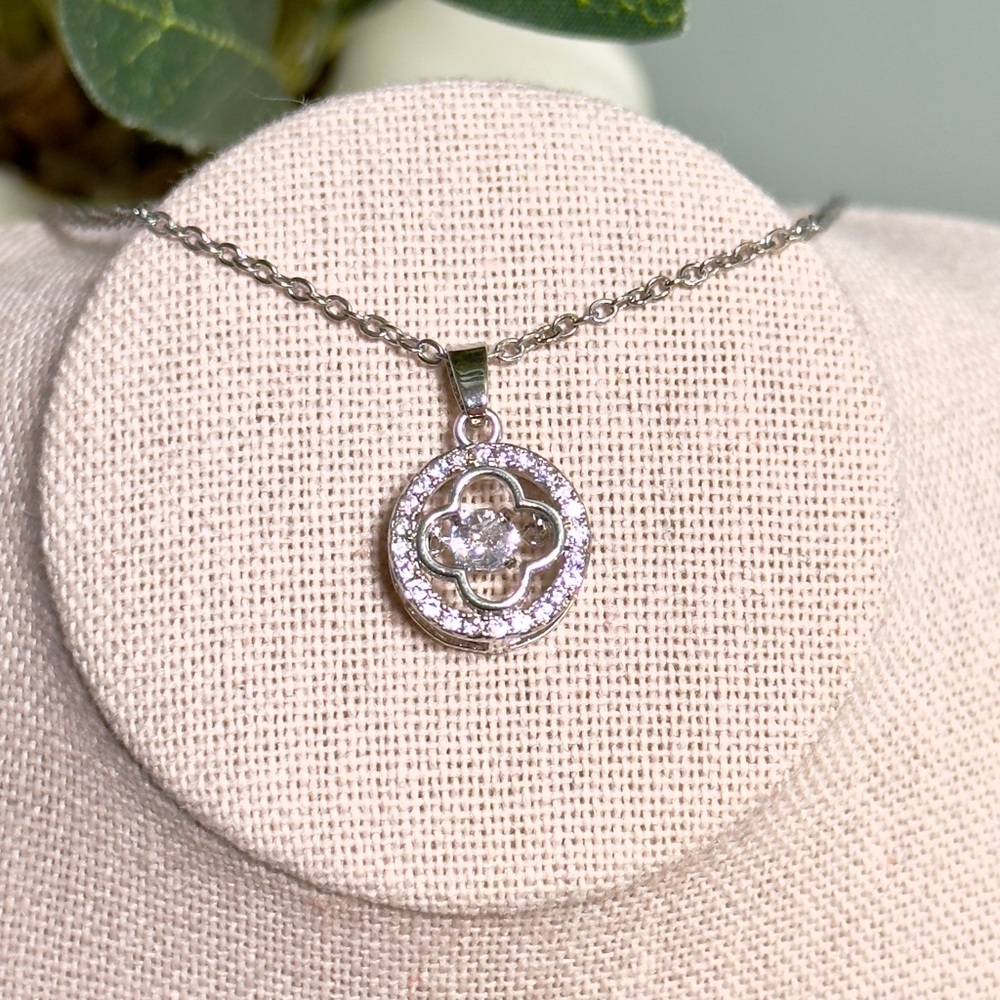 Swarovski Crystal Clover Shimmer Pendant Necklace